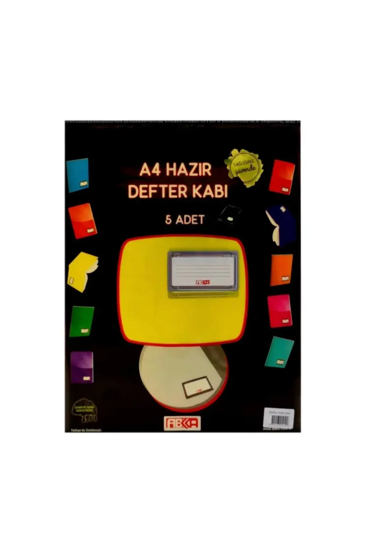 Abka A4 Hazır Defter Kabı 5 Li Sarı