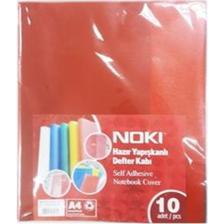 Noki Hazır Kaplık Kitap Kabı Yapışkanlı 10 Lu Buzlu Kırmızı 60174-10 (1 Paket 10 Adet)