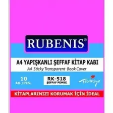 Rubenis Yapışkanlı Şeffaf Defter Kabı Yeşil - A4 - 10 Lu 2 PAKET