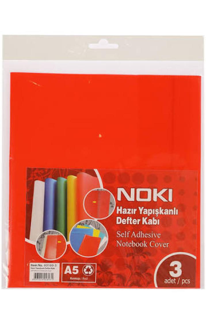 Noki Hazır Yapışkanlı Defter Kabı A4 10LU Kırmızı 60164-10