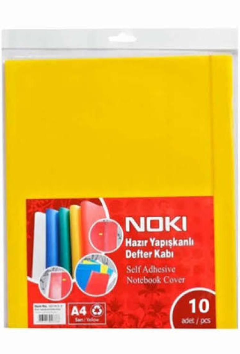 Noki Hazır Yapışkanlı Defter Kabı A4 10LU Sarı 60163-10