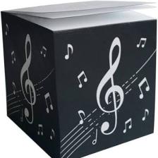 Direkt-Al Müzik Notalı Küp Notluk - Yenilik, Sırttan Ciltli