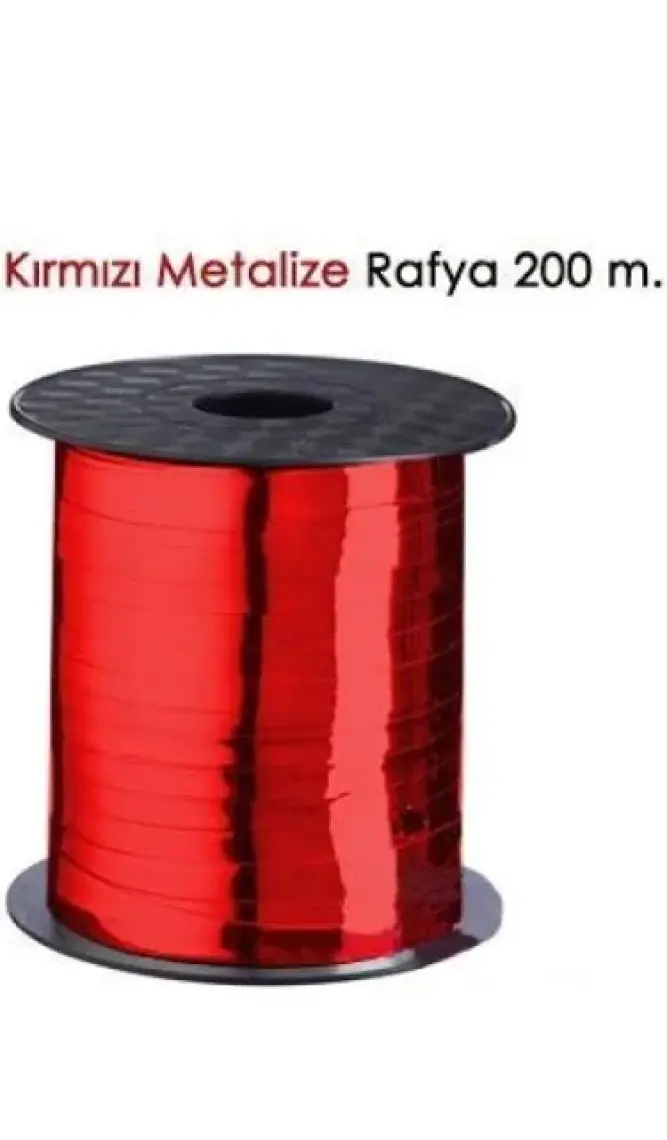Nedi Rabant 8 Mm X 200 Mt San Metalik Kırmızı Rafya