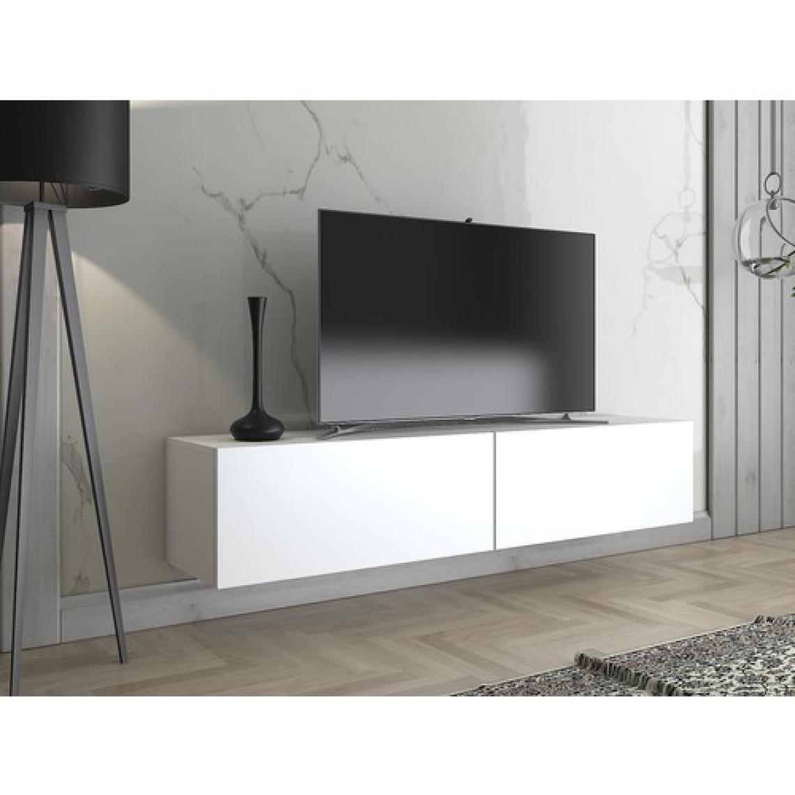Wood'n Love Toprak 150 cm Duvara Monte Tv Ünitesi - Beyaz / Siyah
