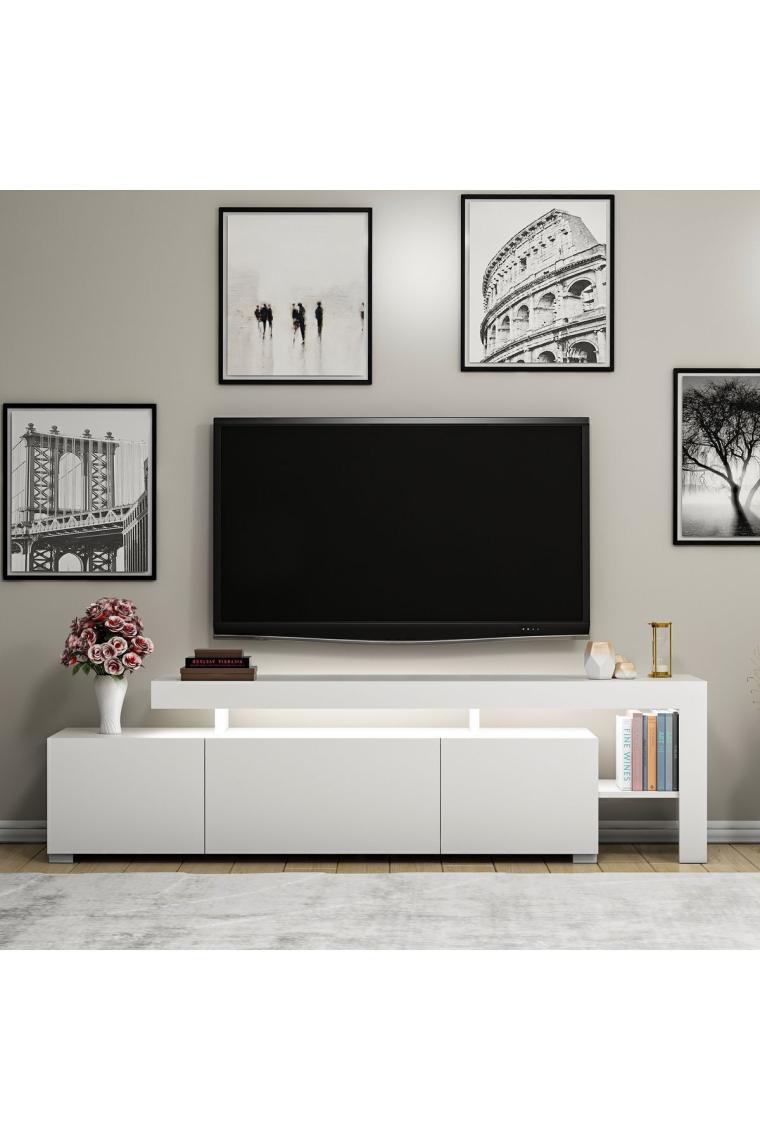 Inarch Dizayn Beliz Beyaz Işıklı Tv Ünitesi