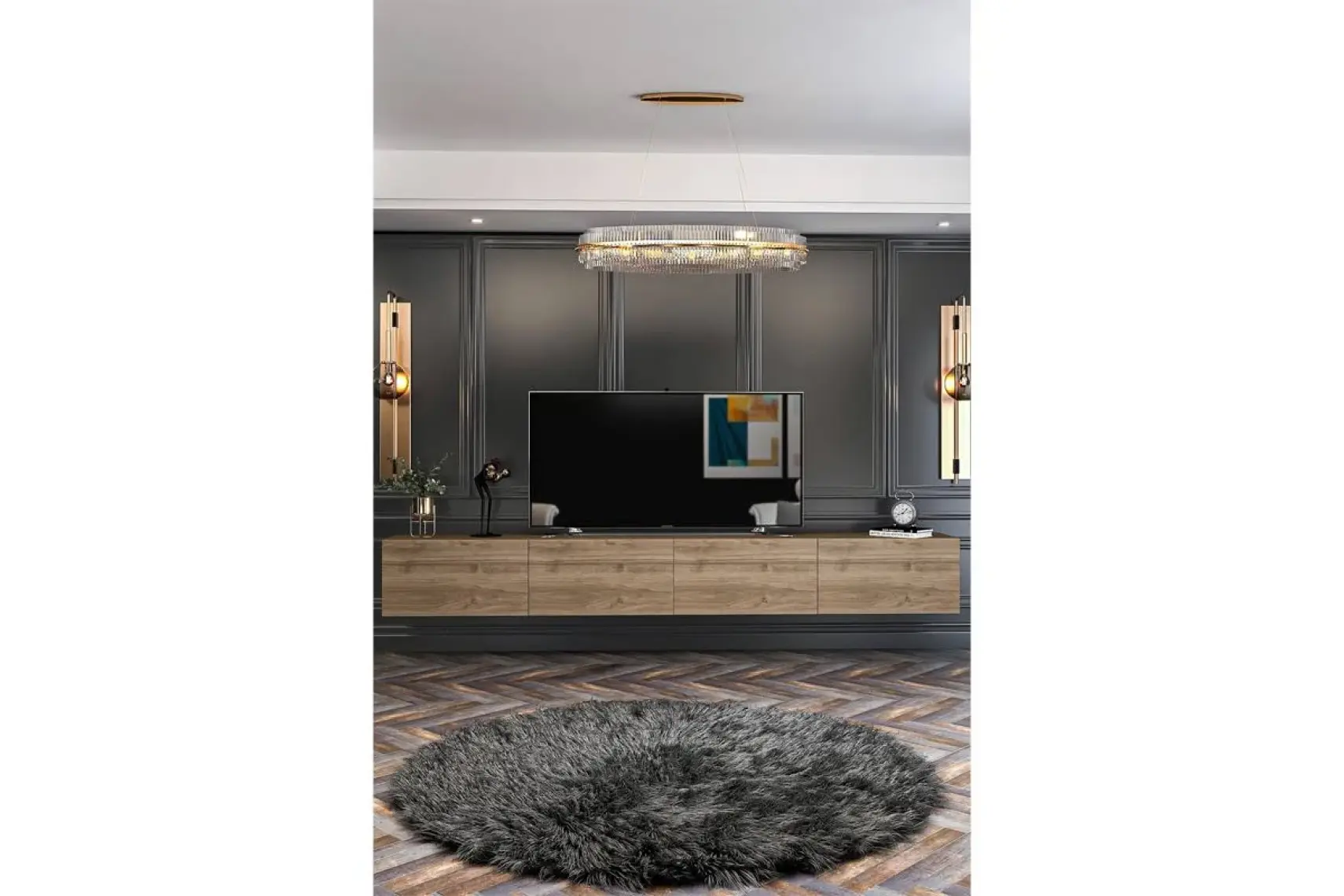Givayo Milan Tv Ünitesi Duvara Monte - Ayaklı Kullanım 240 cm