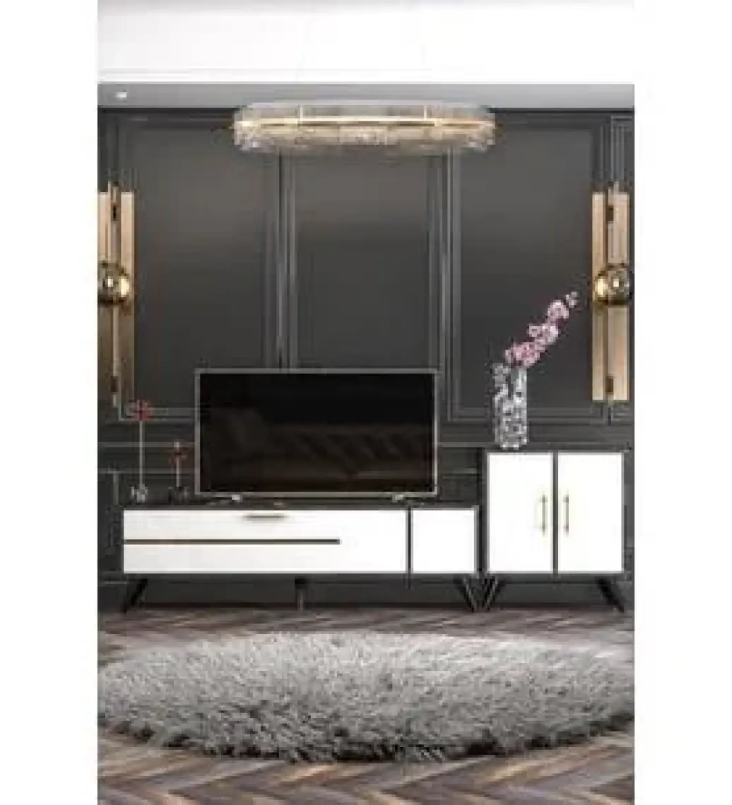 Givayo Wood's Givayo Mobilya Lükens Tv Ünitesi Beyaz Gold 180 cm