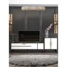 Givayo Wood's Givayo Mobilya Lükens Tv Ünitesi Beyaz Gold 180 cm