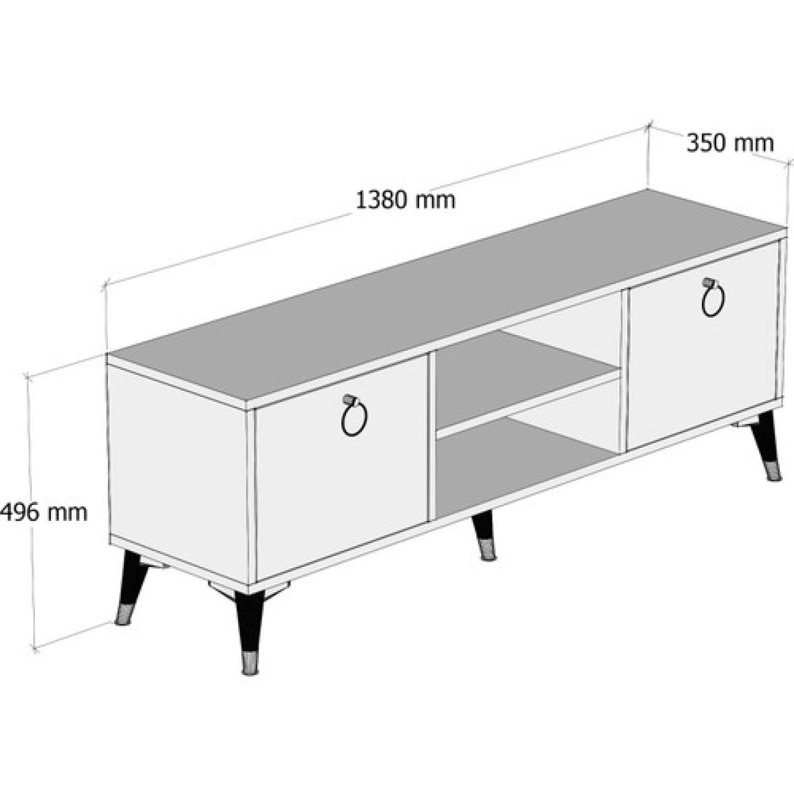 Ferniso Mobilya 138 cm Tv Ünitesi Beyaz-Antrasit