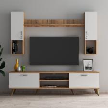 Tanmob Mega 180'li Kapaklı Raflı Tv Ünitesi Çam Beyaz - TVU0203