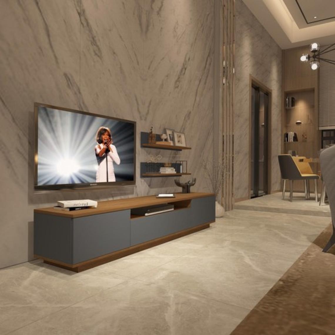 Decoraktiv Trendstyle 4s Mdf Tv Ünitesi Tv Sehpası Ceviz Antrasit