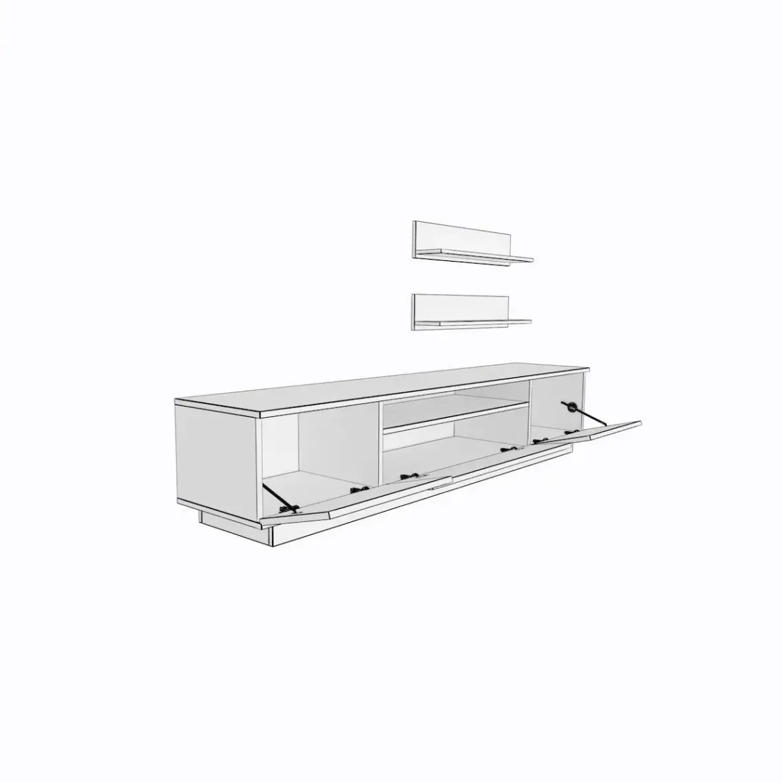 Decoraktiv Trendstyle 4s Mdf Tv Ünitesi Tv Sehpası Ceviz Siyah