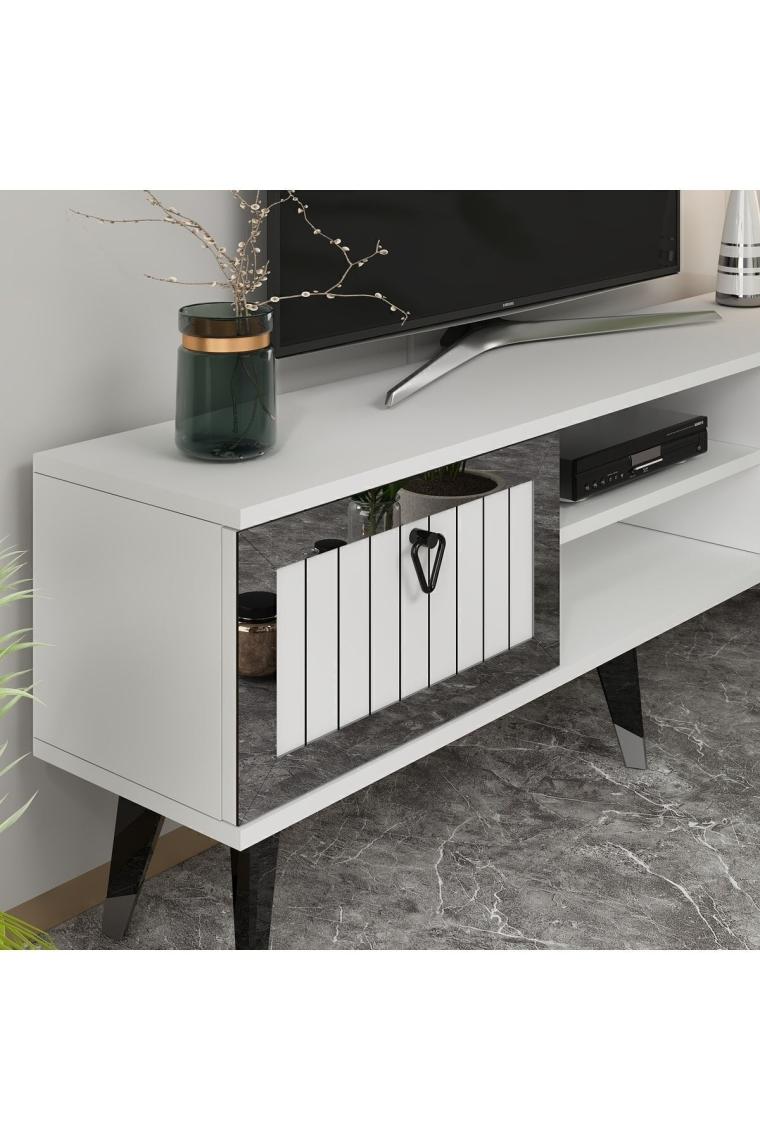 Cantek Dizayn Lidya Tv Stand Beyaz-Gümüş