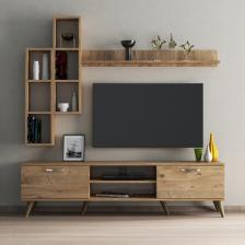 Tanmob Mega 180'li Kitaplıklı Raflı Tv Ünitesi Çam - TVU0302
