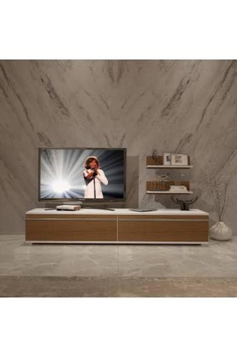 Decoraktiv Eko 4 Mdf Std Tv Ünitesi Tv Sehpası Beyaz Ceviz