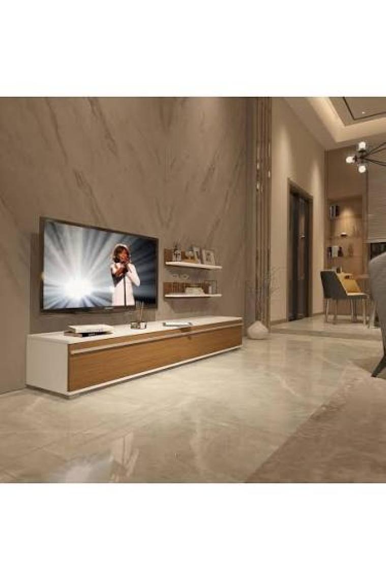 Decoraktiv Eko 4 Mdf Std Tv Ünitesi Tv Sehpası Beyaz Ceviz