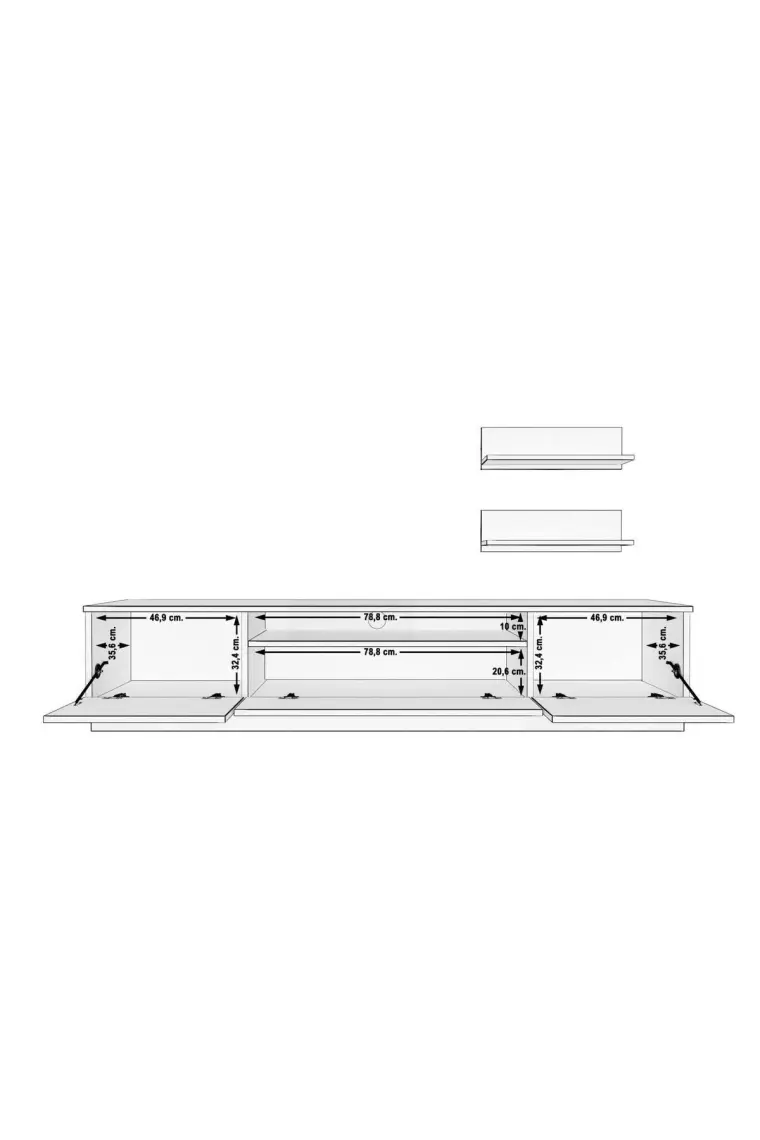 Decoraktiv Trendstyle 4s Mdf Tv Ünitesi Tv Sehpası Beyaz Antrasit