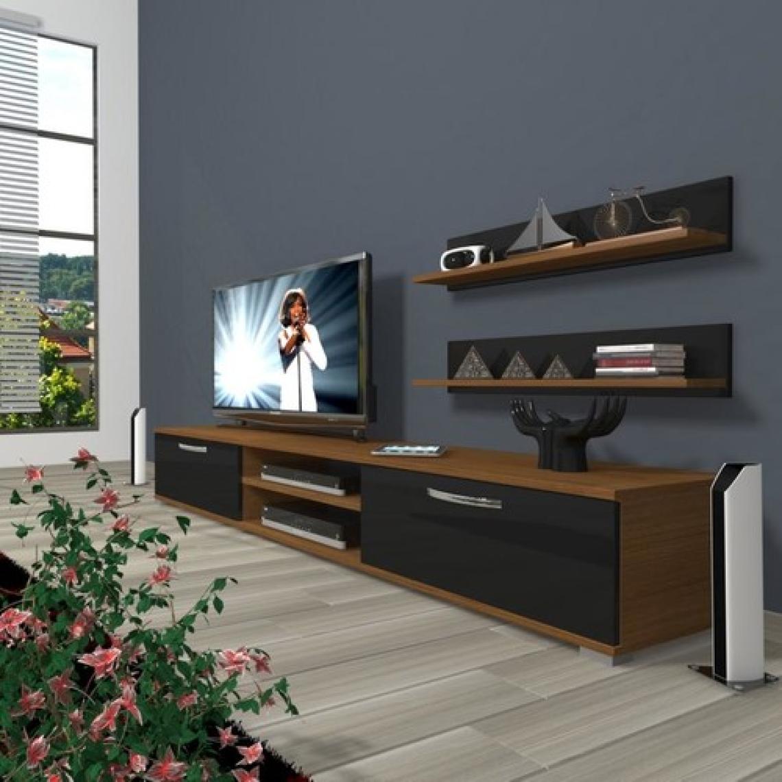 Decoraktiv Eko 4 Slm Dvd Tv Ünitesi Tv Sehpası Ceviz Siyah