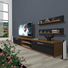 Decoraktiv Eko 4 Slm Dvd Tv Ünitesi Tv Sehpası Ceviz Siyah
