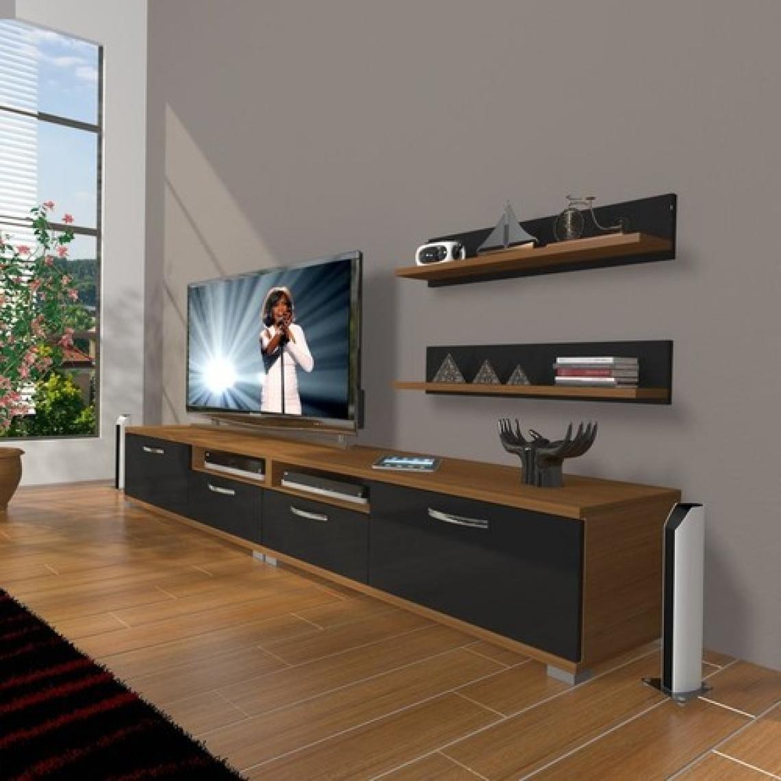 Decoraktiv Eko 220R Mdf Tv Ünitesi Tv Sehpası Ceviz Siyah
