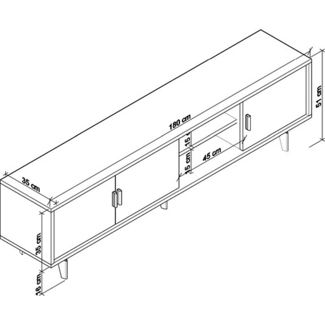 Cool Home Marin Tv Ünitesi Tv Sehpası 180 cm , Raflı , Beyaz