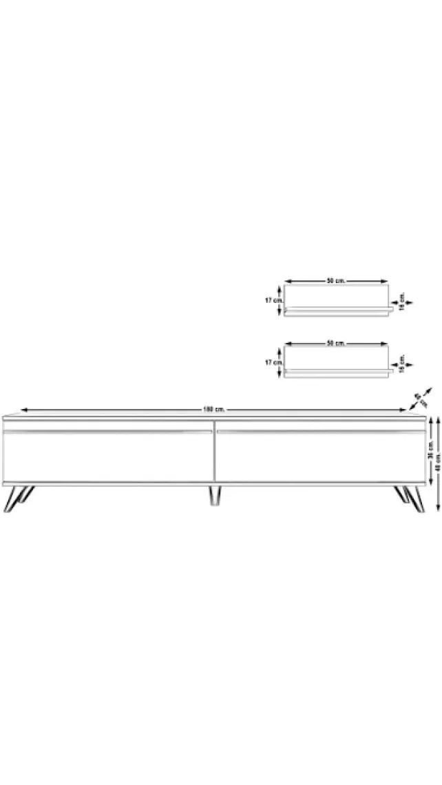 Decoraktiv Eko 4 Mdf Std Retro Tv Ünitesi Tv Sehpası Ceviz Beyaz