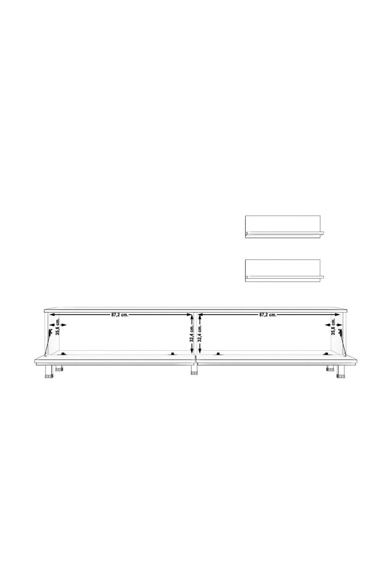 Decoraktiv Eko 4 Mdf Std Krom Ayaklı Tv Ünitesi Tv Sehpası Ceviz Antrasit