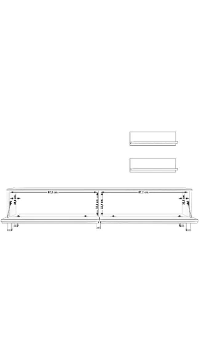 Decoraktiv Eko 4 Mdf Std Krom Ayaklı Tv Ünitesi Tv Sehpası Beyaz Ceviz