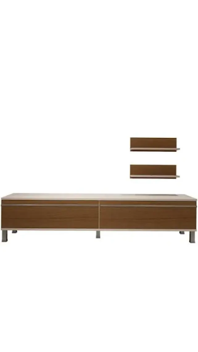 Decoraktiv Eko 4 Mdf Std Krom Ayaklı Tv Ünitesi Tv Sehpası Beyaz Ceviz