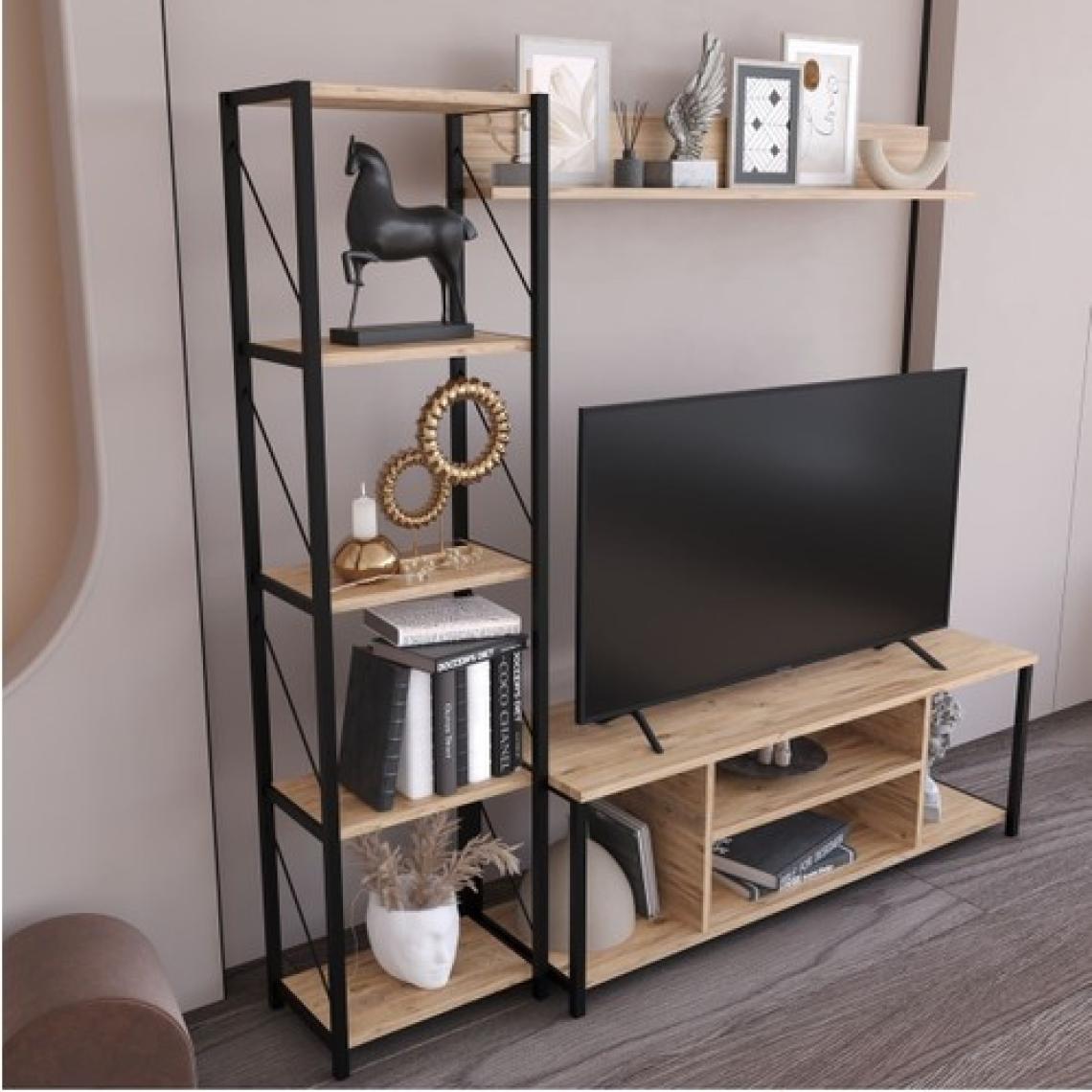 Remaks Jattebo 160 cm Tv Ünitesi Seti Yaşam Ünitesi Seti  Metal  Meşe