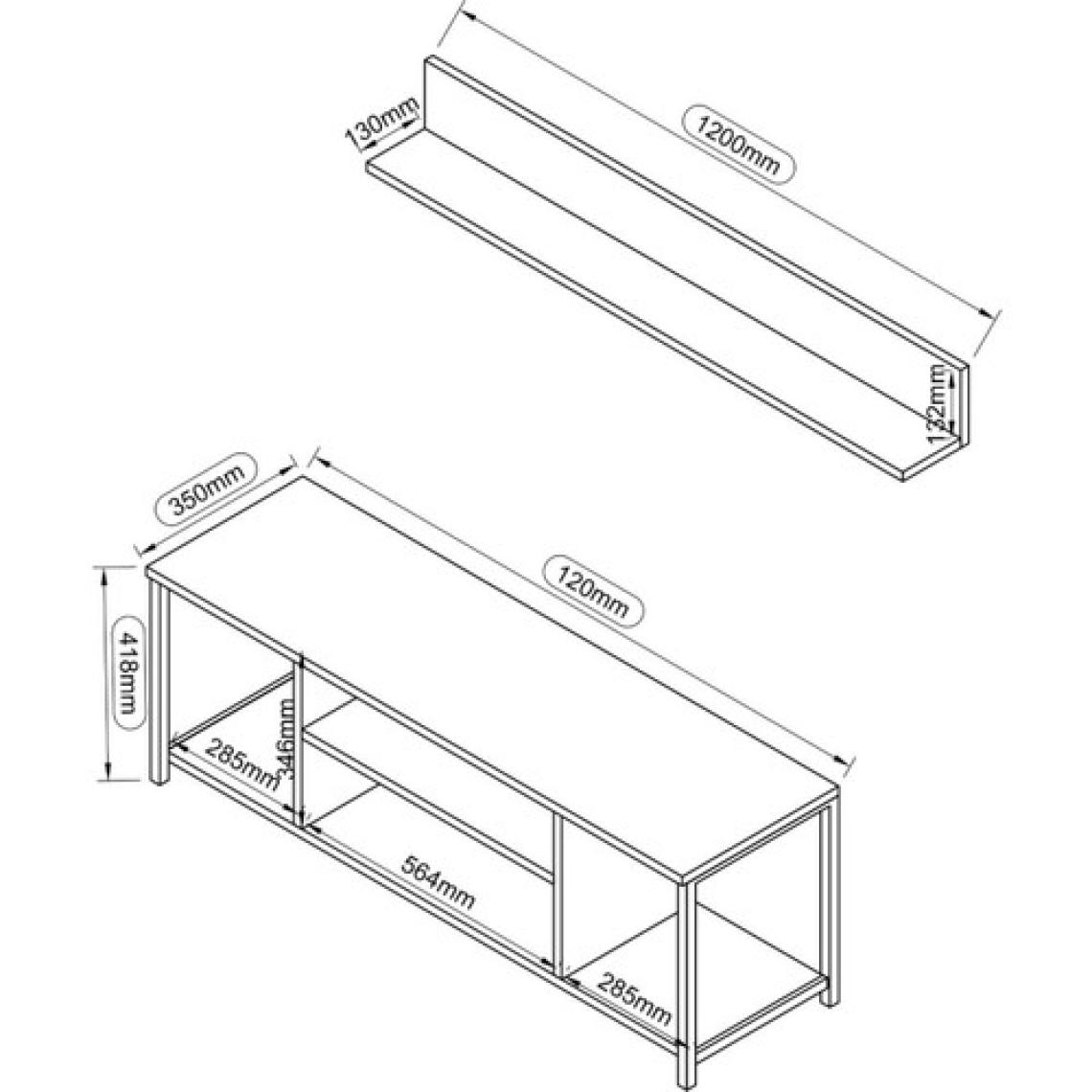 Remaks Jattebo 160 cm Tv Ünitesi Seti Yaşam Ünitesi Seti  Metal  Meşe