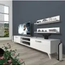Decoraktiv Eko 4 Mdf Dvd Retro Tv Ünitesi Tv Sehpası Parlak Beyaz