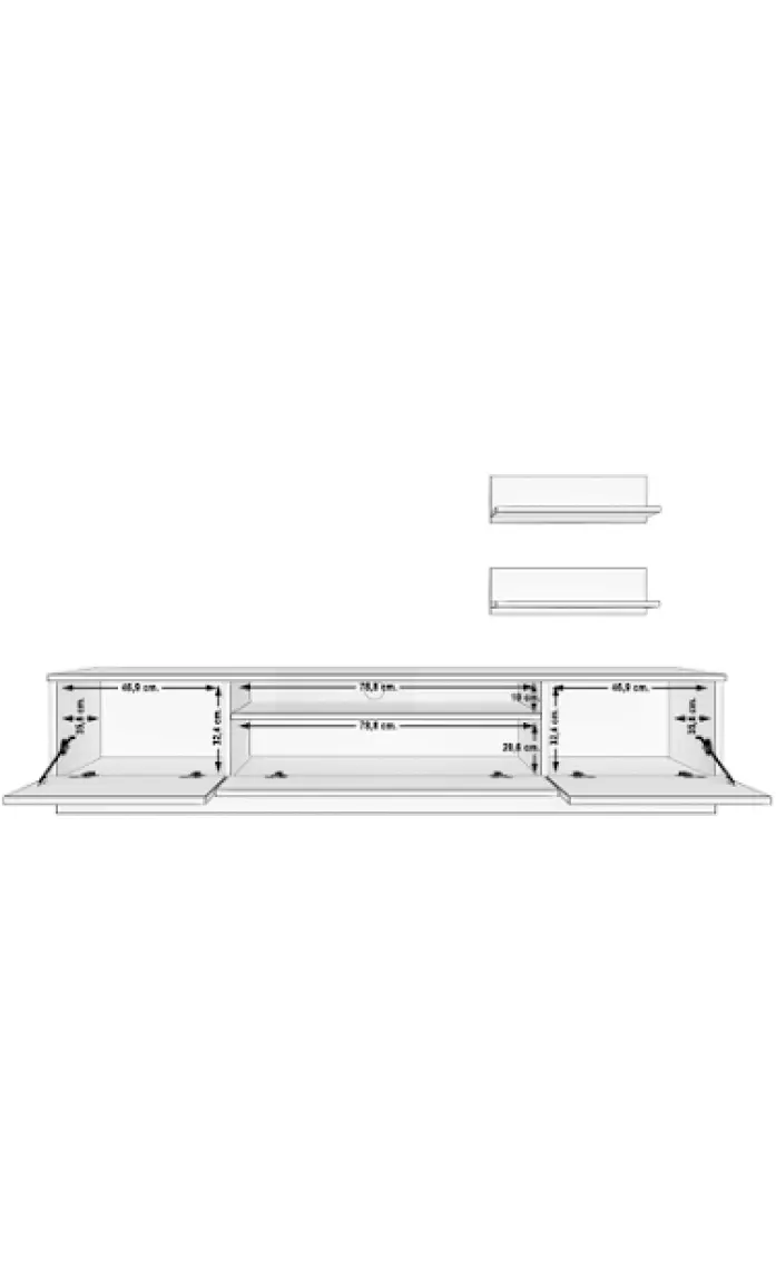 Decoraktiv Trendstyle 4s Mdf Tv Ünitesi Tv Sehpası Beyaz Siyah Mermer