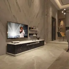 Decoraktiv Trendstyle 4s Mdf Tv Ünitesi Tv Sehpası Beyaz Siyah Mermer