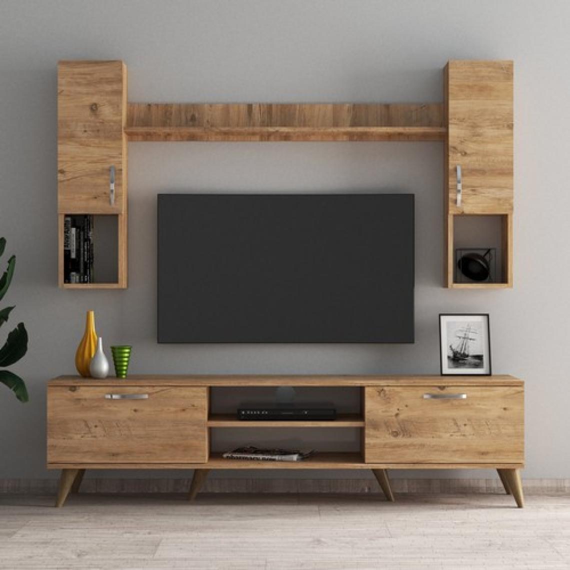 Tanmob Mega 180 Lik Kapaklı Raflı Tv Ünitesi Çam - TVU0202