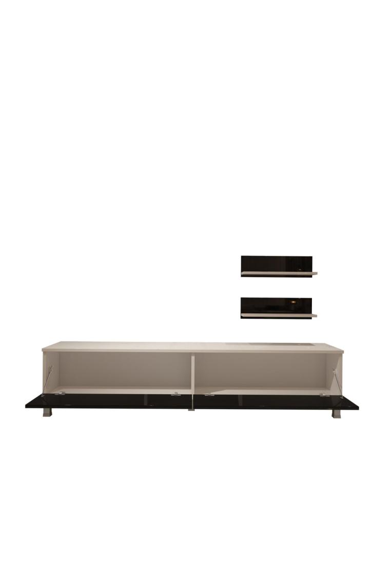 Decoraktiv Eko 4 Mdf Std Krom Ayaklı Tv Ünitesi Tv Sehpası Ceviz Antrasit