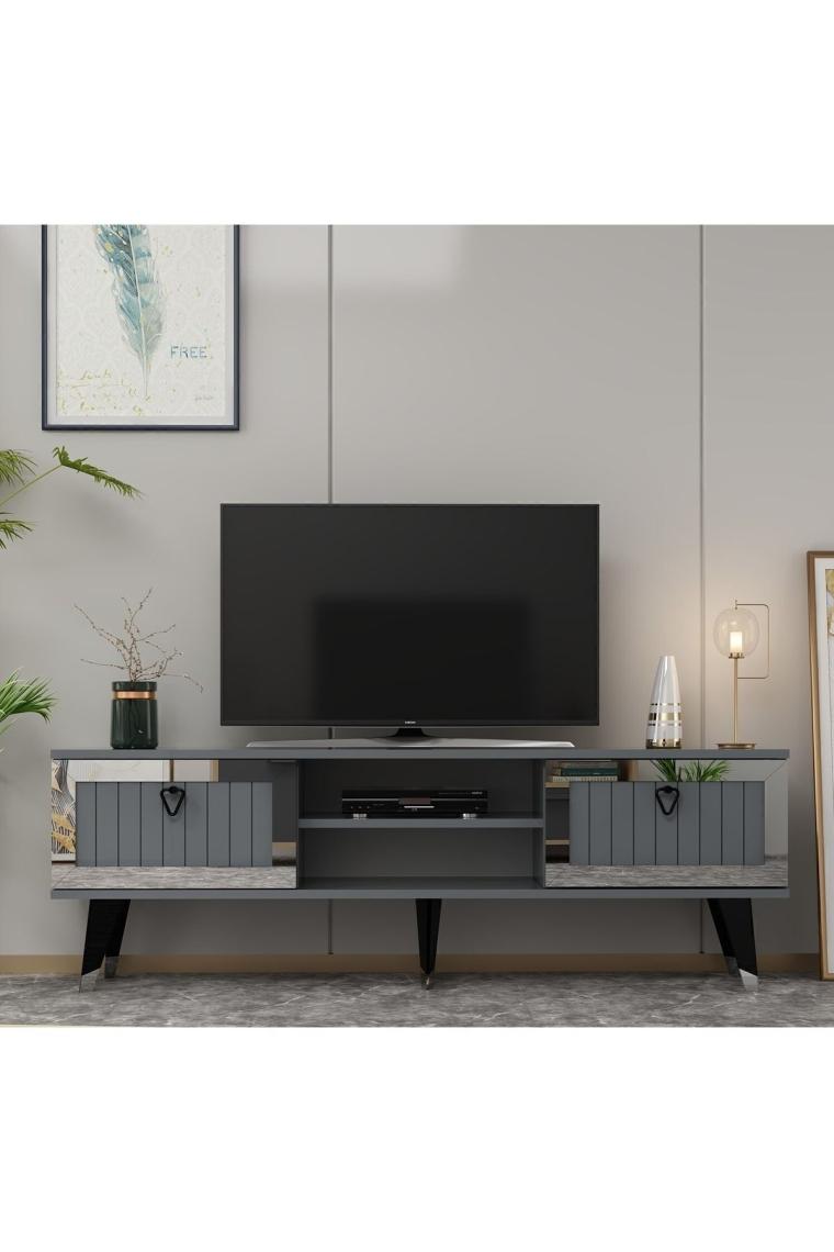 Cantek Dizayn Lidya Tv Stand Antrasit-Gümüş