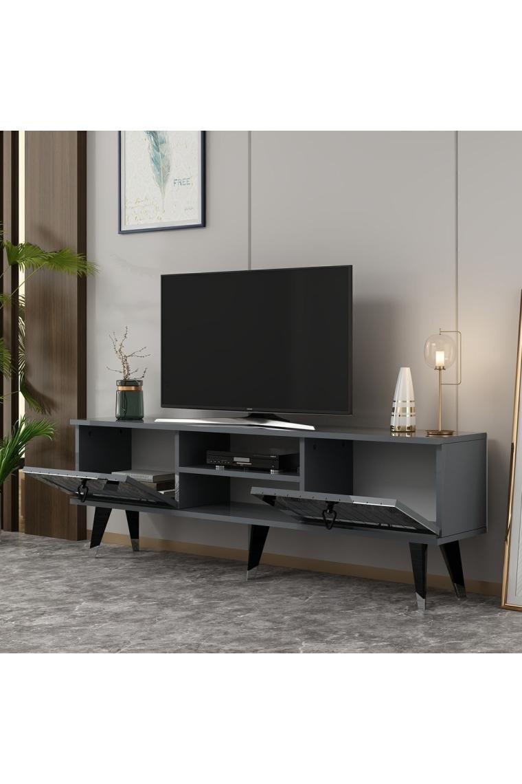 Cantek Dizayn Lidya Tv Stand Antrasit-Gümüş