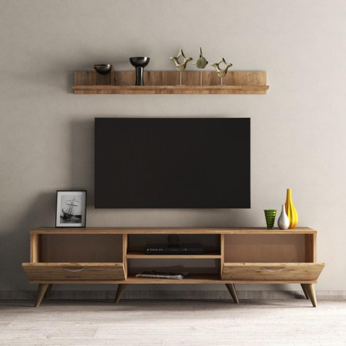 Tanmob Mega 180'li L Raflı Tv Ünitesi Çam - TVU0102