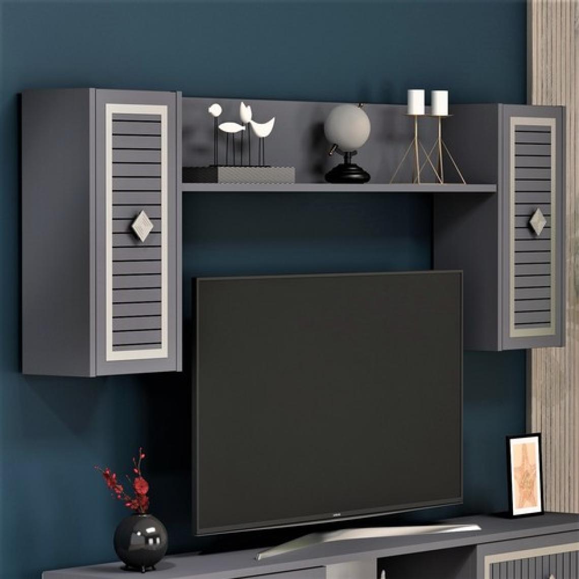 Cantek Dizayn 150 cm Nil Tv Ünitesi Antrasit-Gümüş