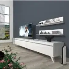 Decoraktiv Eko 4 Mdf Std Retro Tv Ünitesi Tv Sehpası Parlak Beyaz