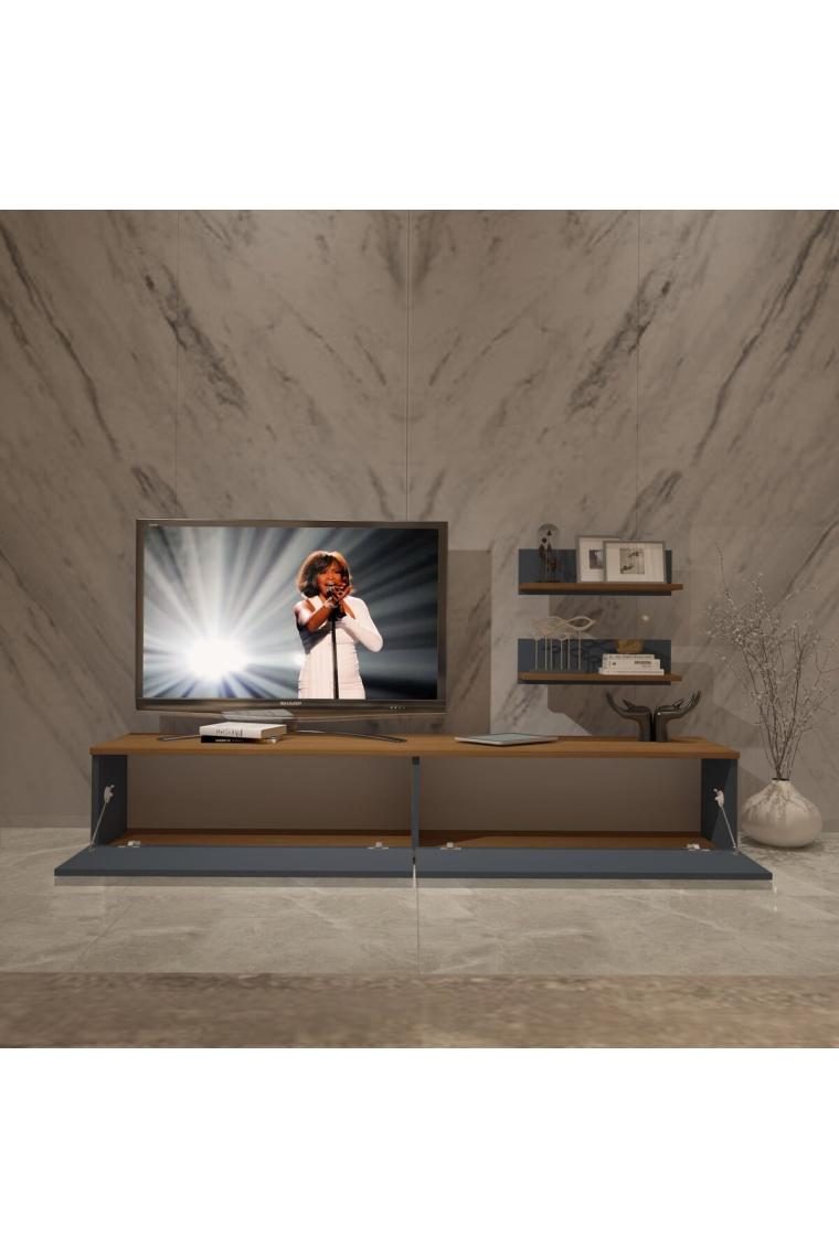 Decoraktiv Eko 4 Mdf Std Tv Ünitesi Tv Sehpası Ceviz Antrasit