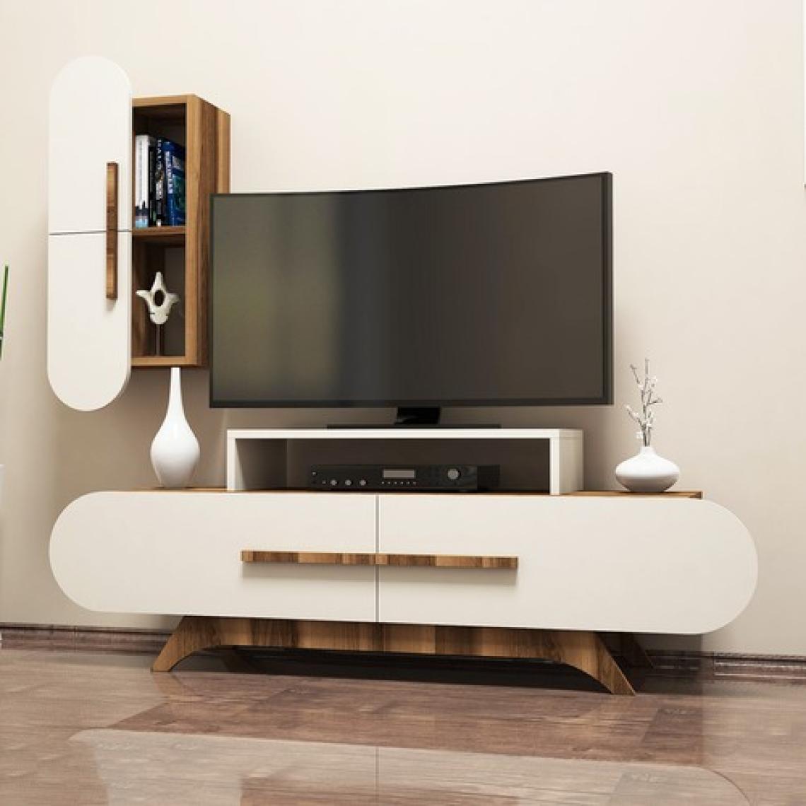 Variant Rose Duvar Raflı Tv Ünitesi Ceviz-Ekru