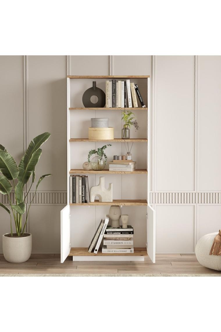 Yurudesign Future Tv Ünitesi Orta Sehpa Konsol Kitaplık 4'lü Set Çam-Beyaz FR19-AW