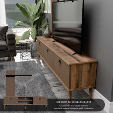 Mezza 1380 Terra 180 cm (Ahşap Ayaklı) Tv Ünitesi Hat - Kaplan