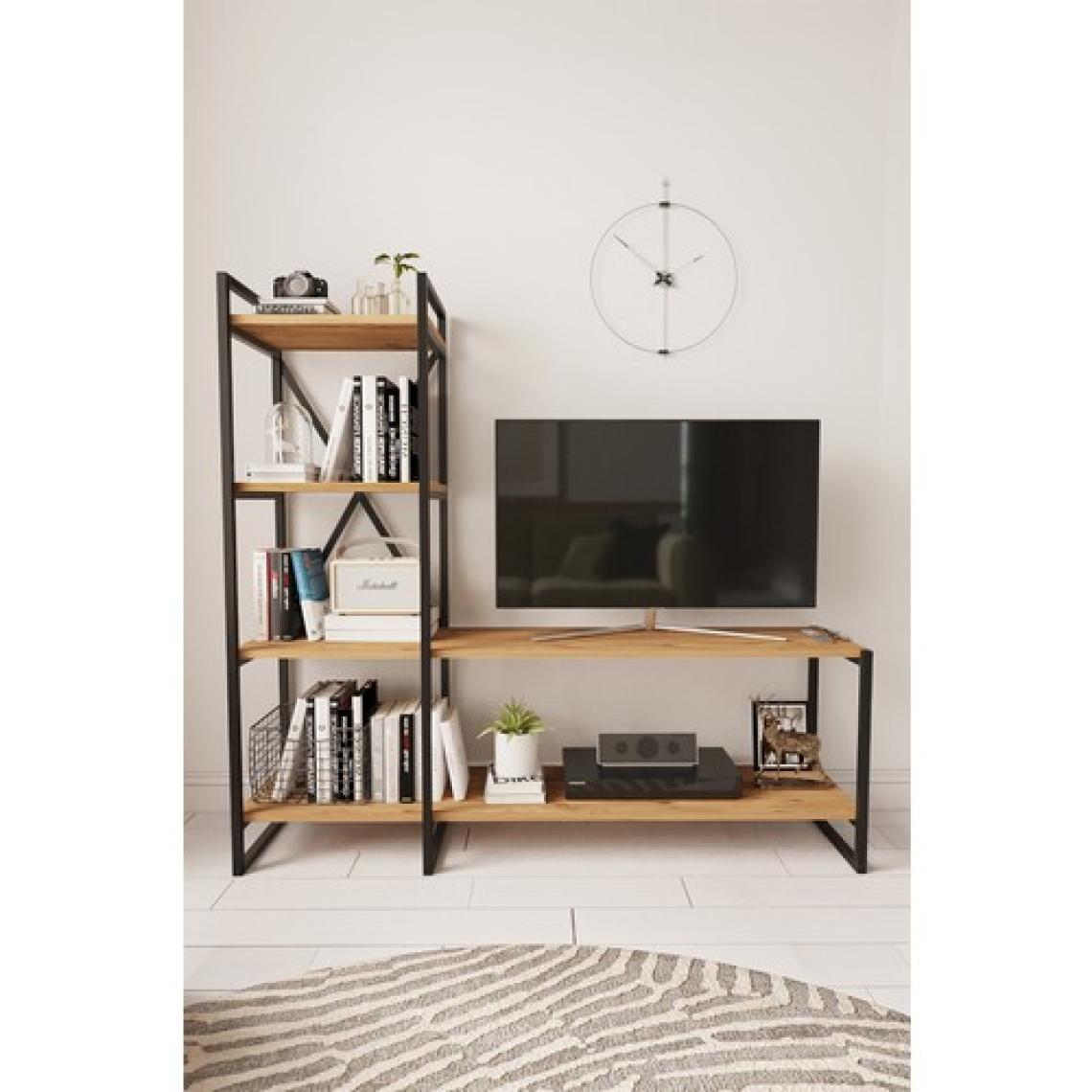 Mobitopya Nilamu  150 cm  Tv Ünitesi / Metal Aksamlı / Açık Raf / Kitaplık / Organizer / Ofis / Ev / Salon / Tv Sehpası / Dekoratif