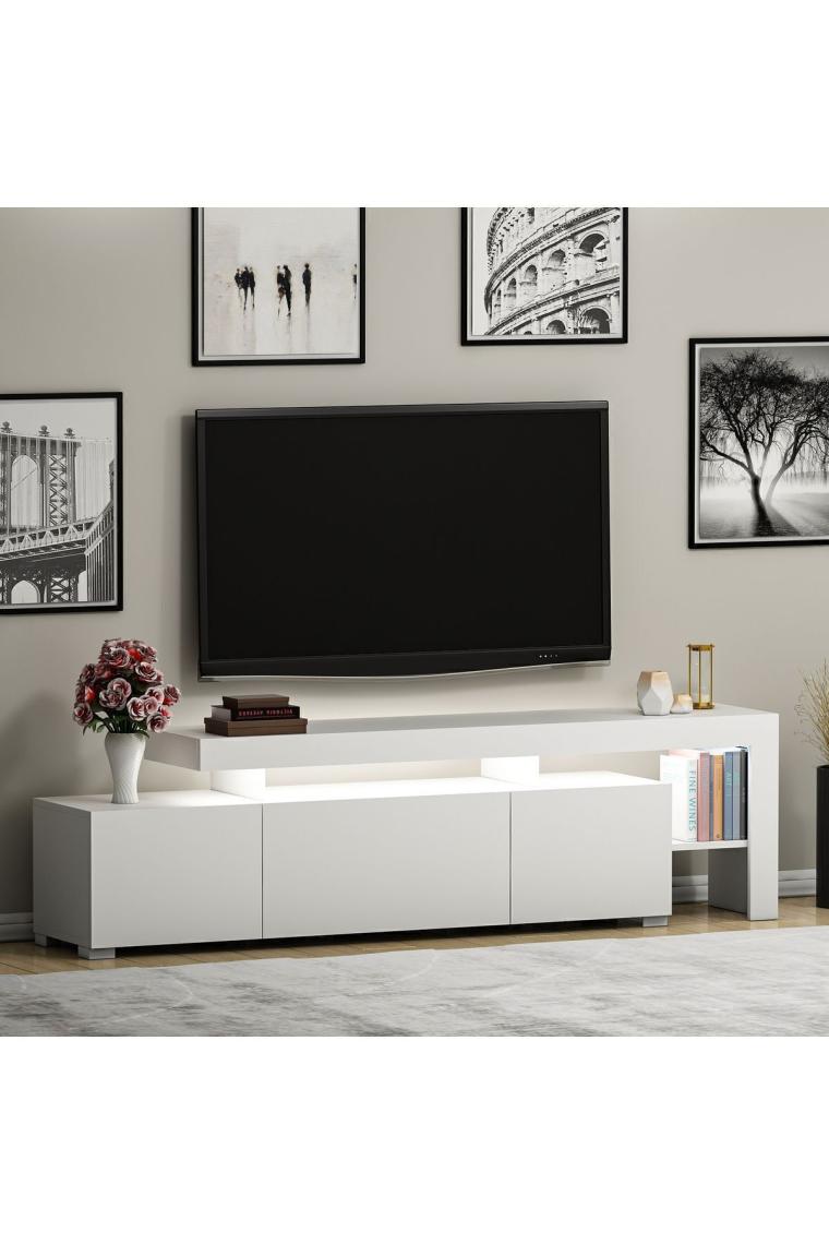 Inarch Dizayn Beliz Beyaz Işıklı Tv Ünitesi