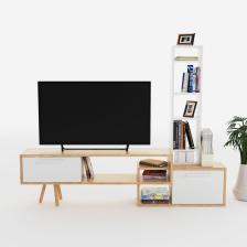 Lagomood Manzara Tv Ünitesi Tv Sehpası Beyaz -  Meşe
