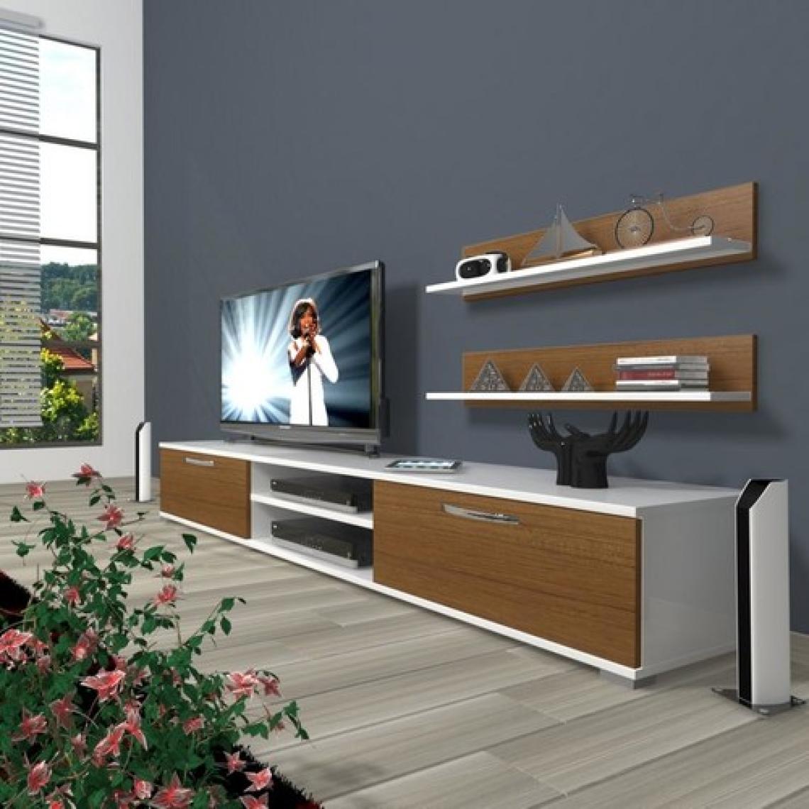 Decoraktiv Eko 4 Slm Dvd Tv Ünitesi Tv Sehpası Beyaz Ceviz