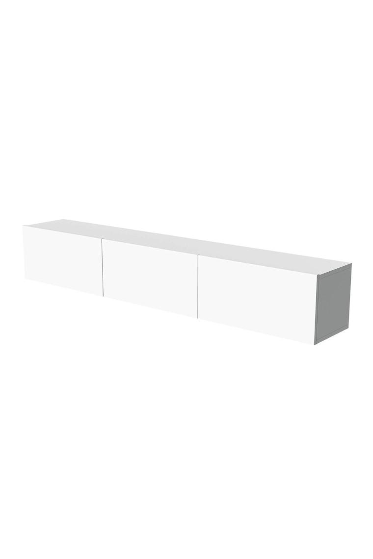 Mezza 1230 Sole 3 Kapaklı Kulpsuz 180 cm Tv Ünitesi Beyaz